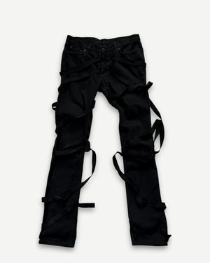 Helmut lang SS04 Black Bondage Strap Mummy Denim