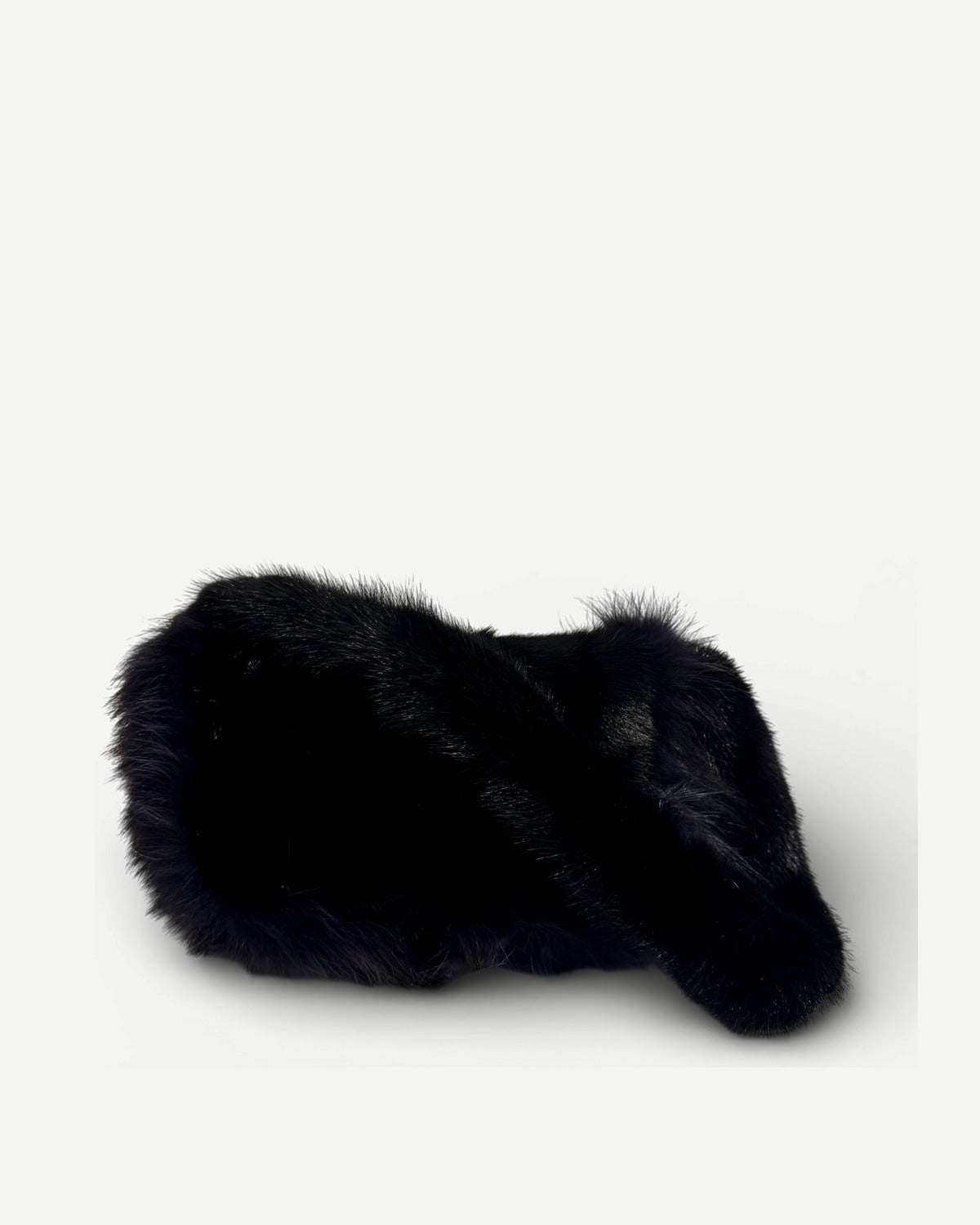 Fendi 2000s Black Long Fur Baguette Bag