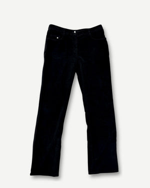 Chanel FW02 by Karl Lagerfeld Crystal Embellished Black Velvet Pants