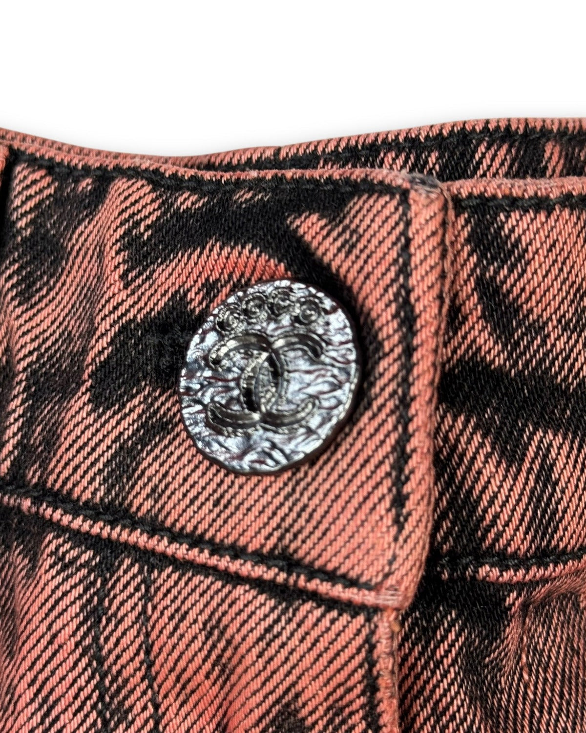 Chanel AW24 Bleach Dyed Wide Denim Shorts Sample
