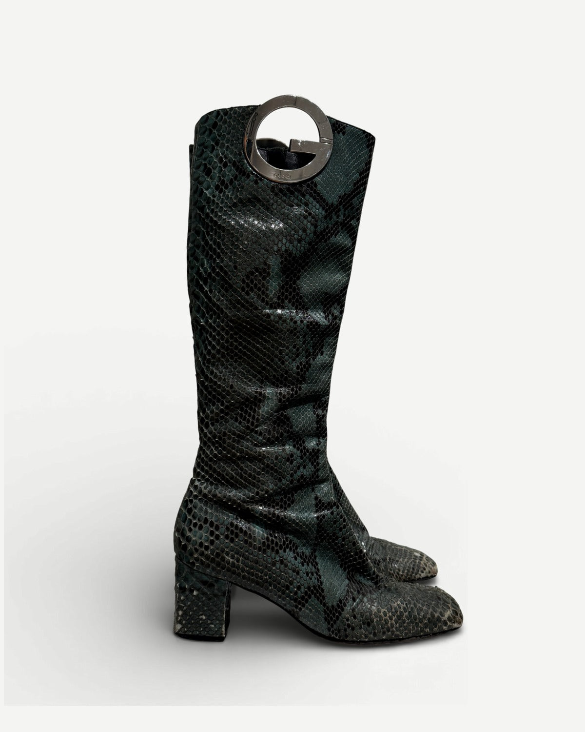 Gucci by Tom Ford SS96 Python G Metal Logo Boots