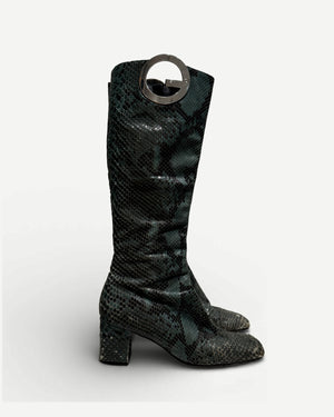 Gucci by Tom Ford SS96 Python G Metal Logo Boots