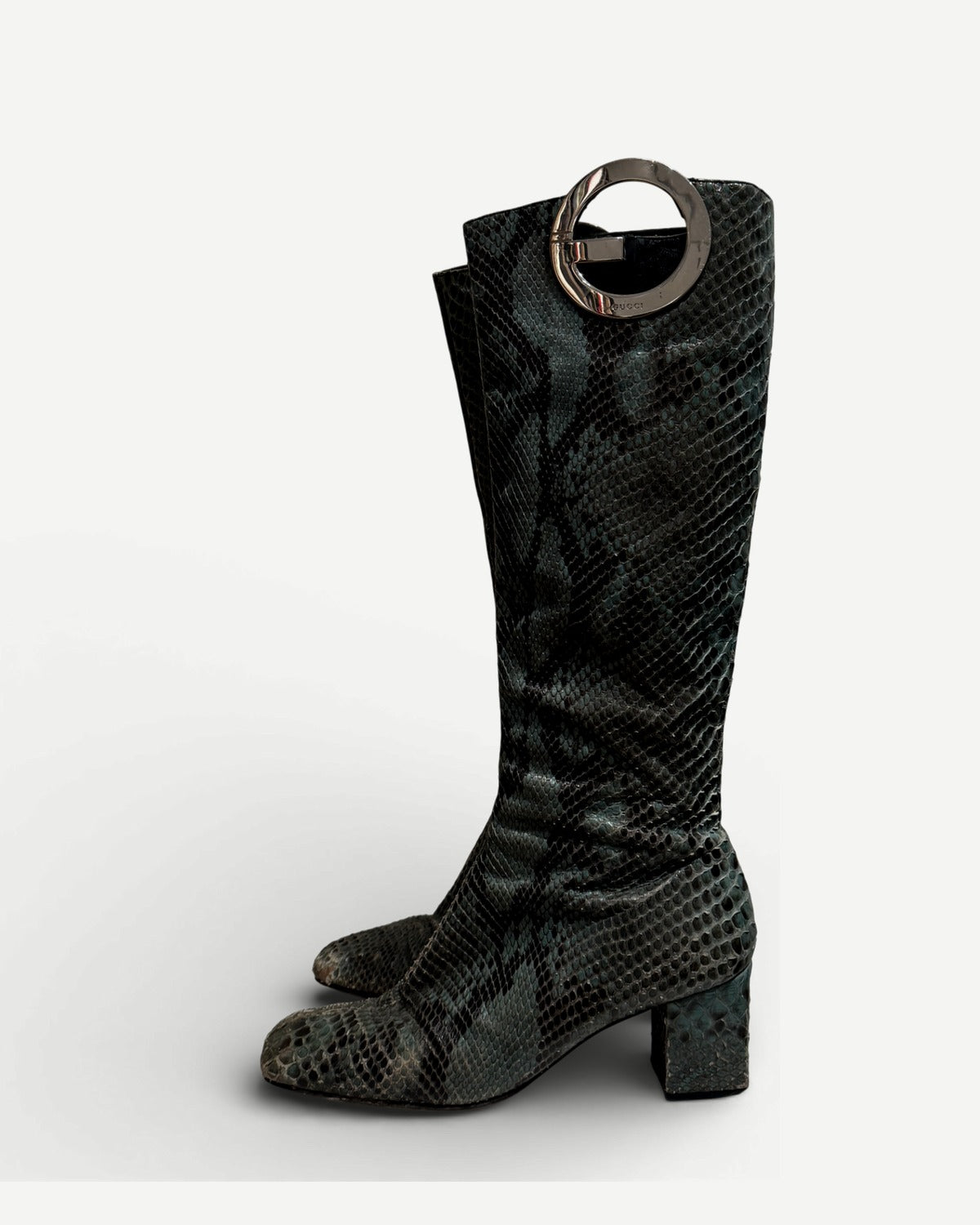 Gucci by Tom Ford SS96 Python G Metal Logo Boots