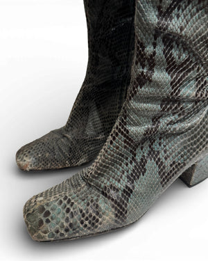 Gucci by Tom Ford SS96 Python G Metal Logo Boots