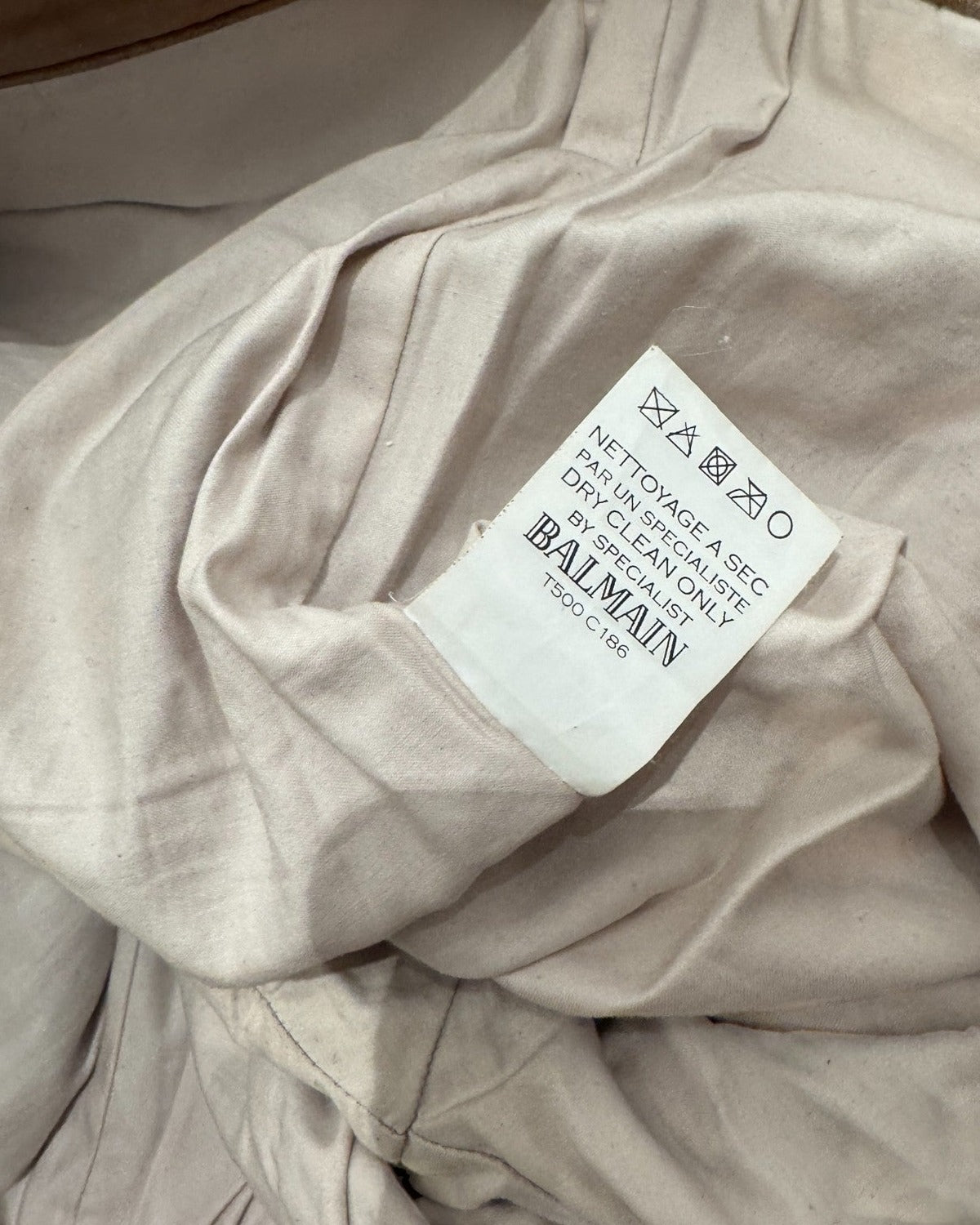 Balmain SS13 Cream Leather Biker Pants