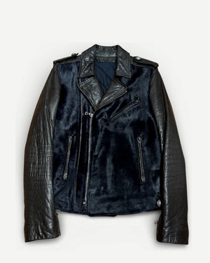 Balmain by Christophe Decarnin Calf Fur Leather Jacket