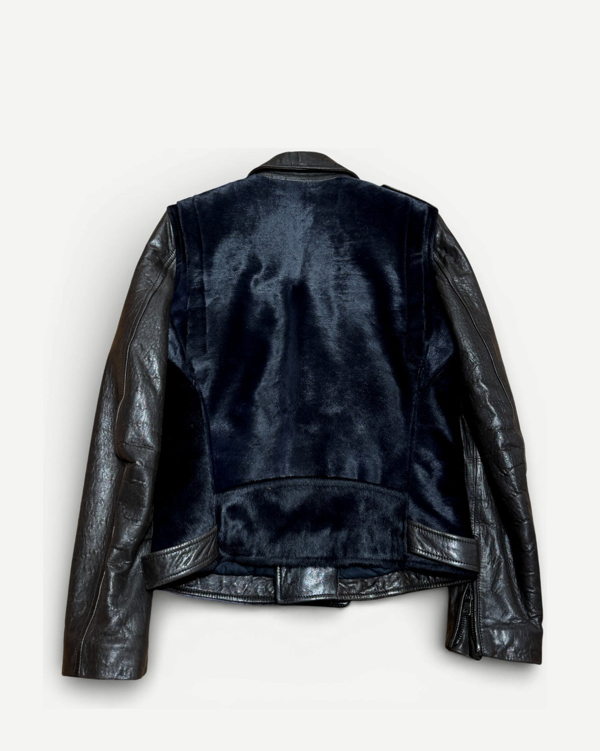 Balmain by Christophe Decarnin Calf Fur Leather Jacket