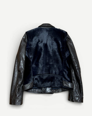Balmain by Christophe Decarnin Calf Fur Leather Jacket