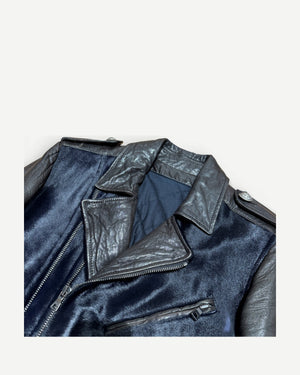 Balmain by Christophe Decarnin Calf Fur Leather Jacket