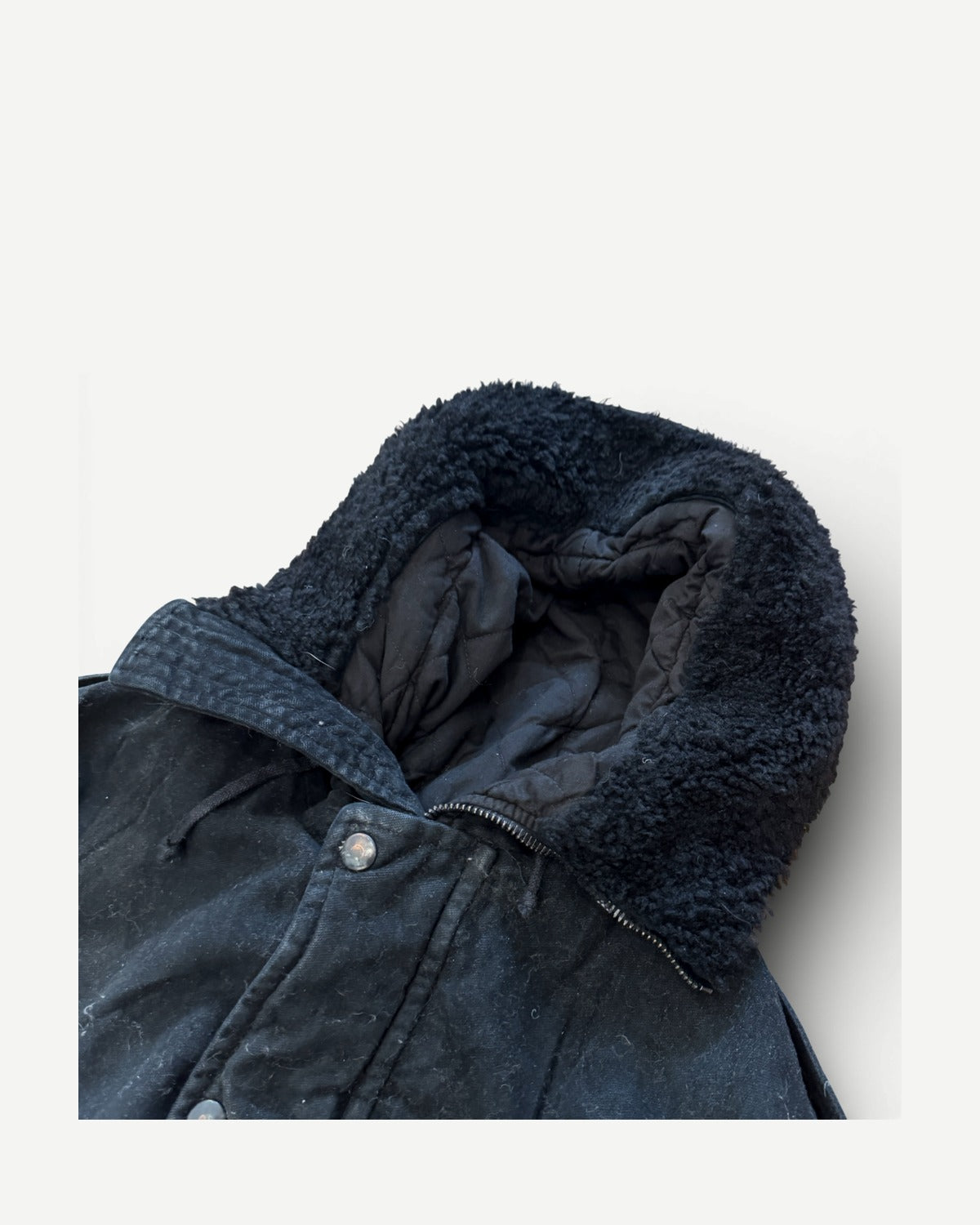 Balmain AW10 by Christophe Decarnin Black Waxed Denim N3B Military Parka