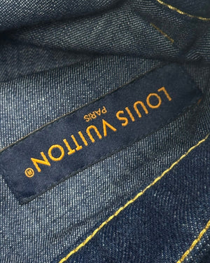 Louis Vuitton SS24 Logo Embroidered Denim Shorts
