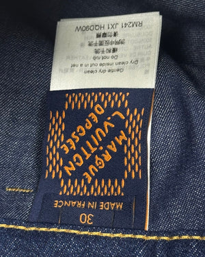 Louis Vuitton SS24 Logo Embroidered Denim Shorts