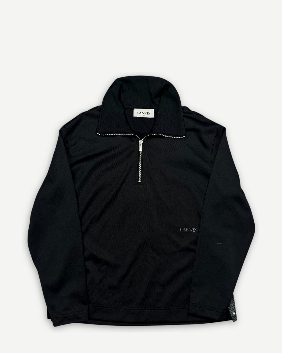 Lanvin Black Technical Knit Halfzip Sweater