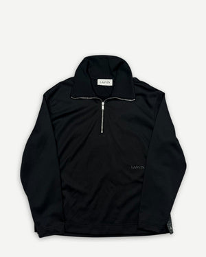 Lanvin Black Technical Knit Halfzip Sweater