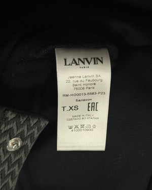 Lanvin Black Technical Knit Halfzip Sweater