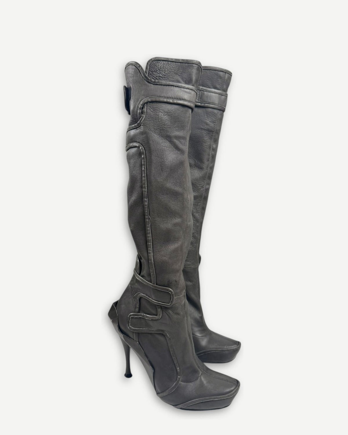 Celine FW08 Runway Leather Moto Boots