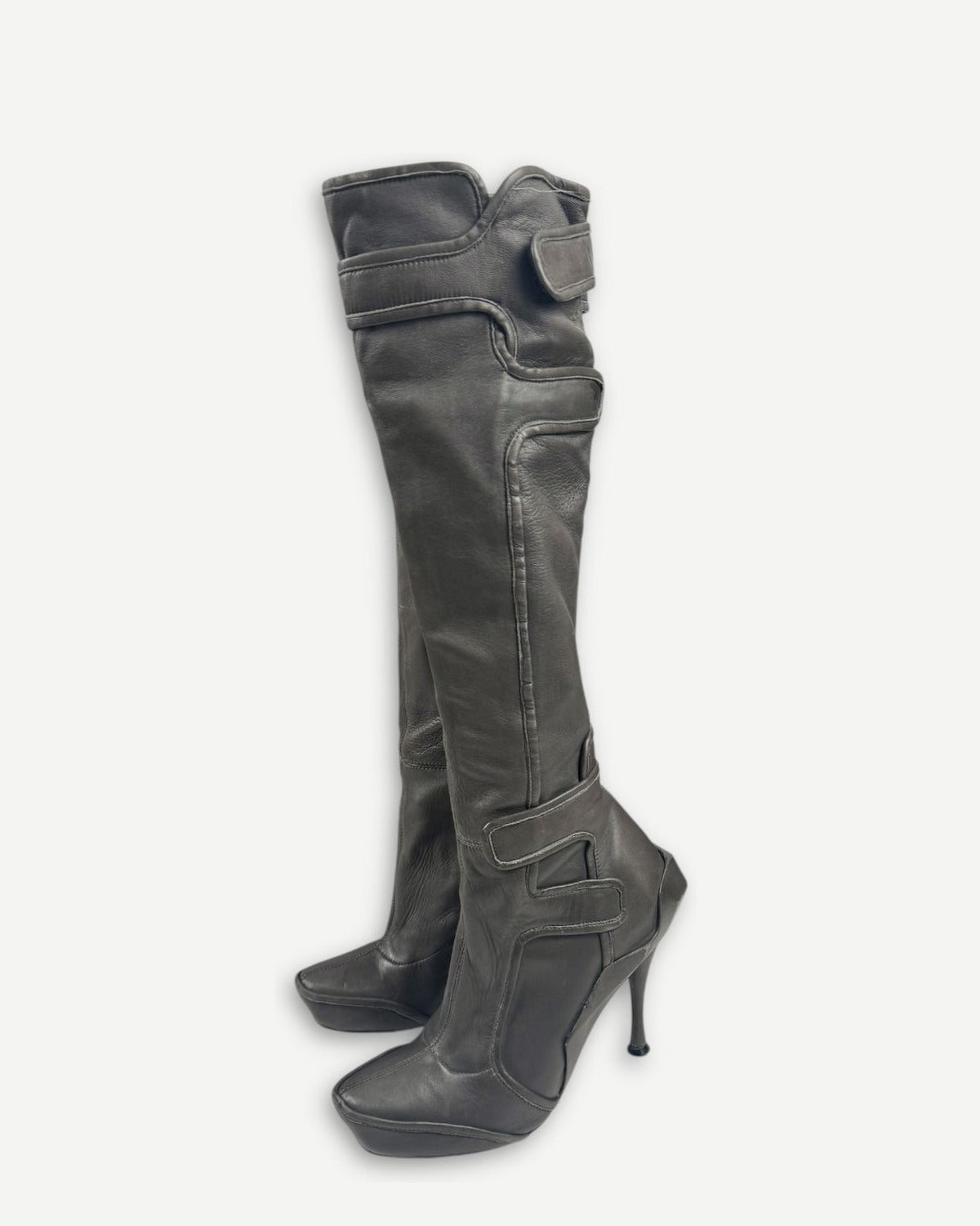 Celine FW08 Runway Leather Moto Boots