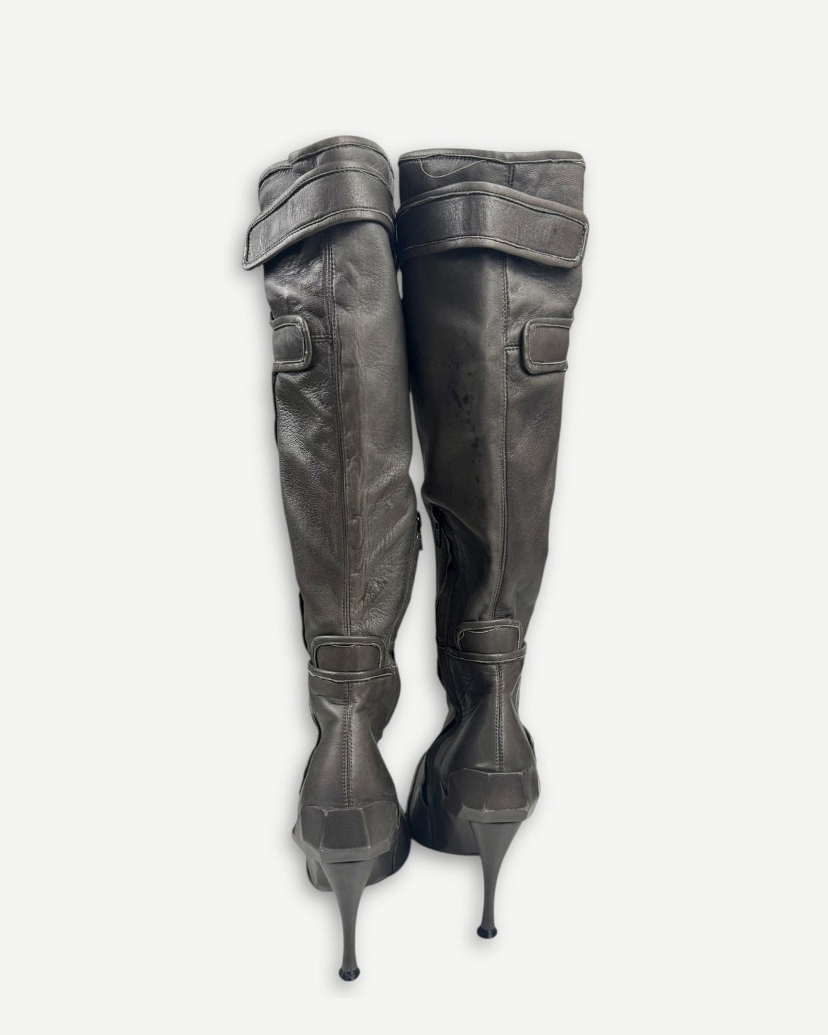 Celine FW08 Runway Leather Moto Boots