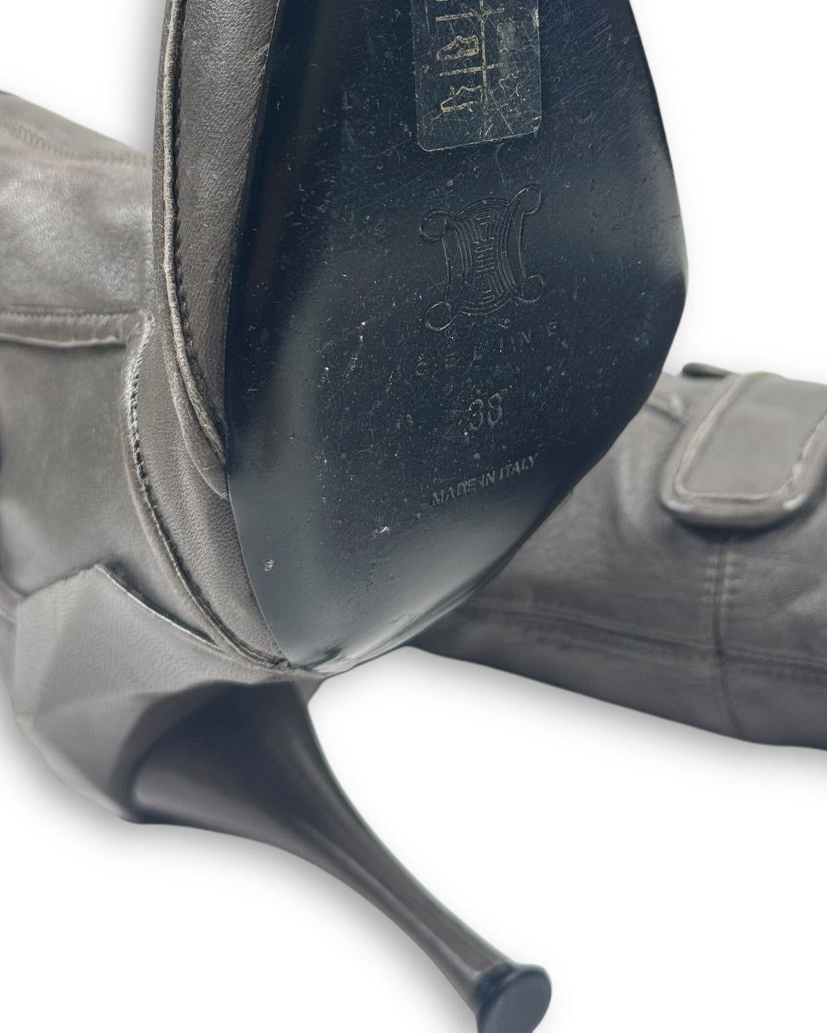 Celine FW08 Runway Leather Moto Boots