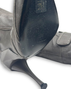Celine FW08 Runway Leather Moto Boots