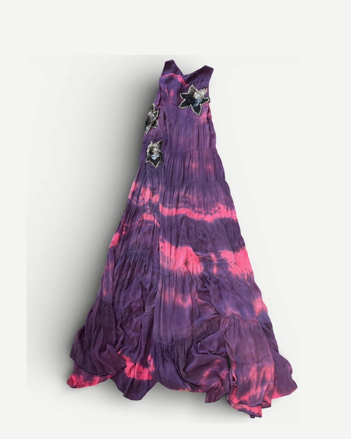 Balmain SS08 by Christophe Decarnin Metal Star Applique Bleached Long Dress