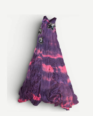 Balmain SS08 by Christophe Decarnin Metal Star Applique Bleached Long Dress