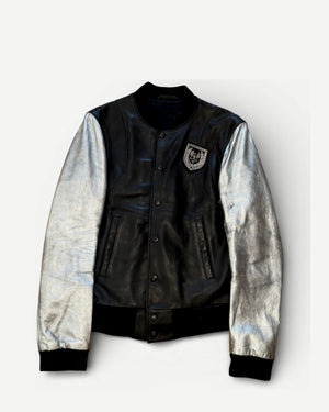 Balmain SS11 by Christophe Decarnin Silver Sleeve Teddy Jacket