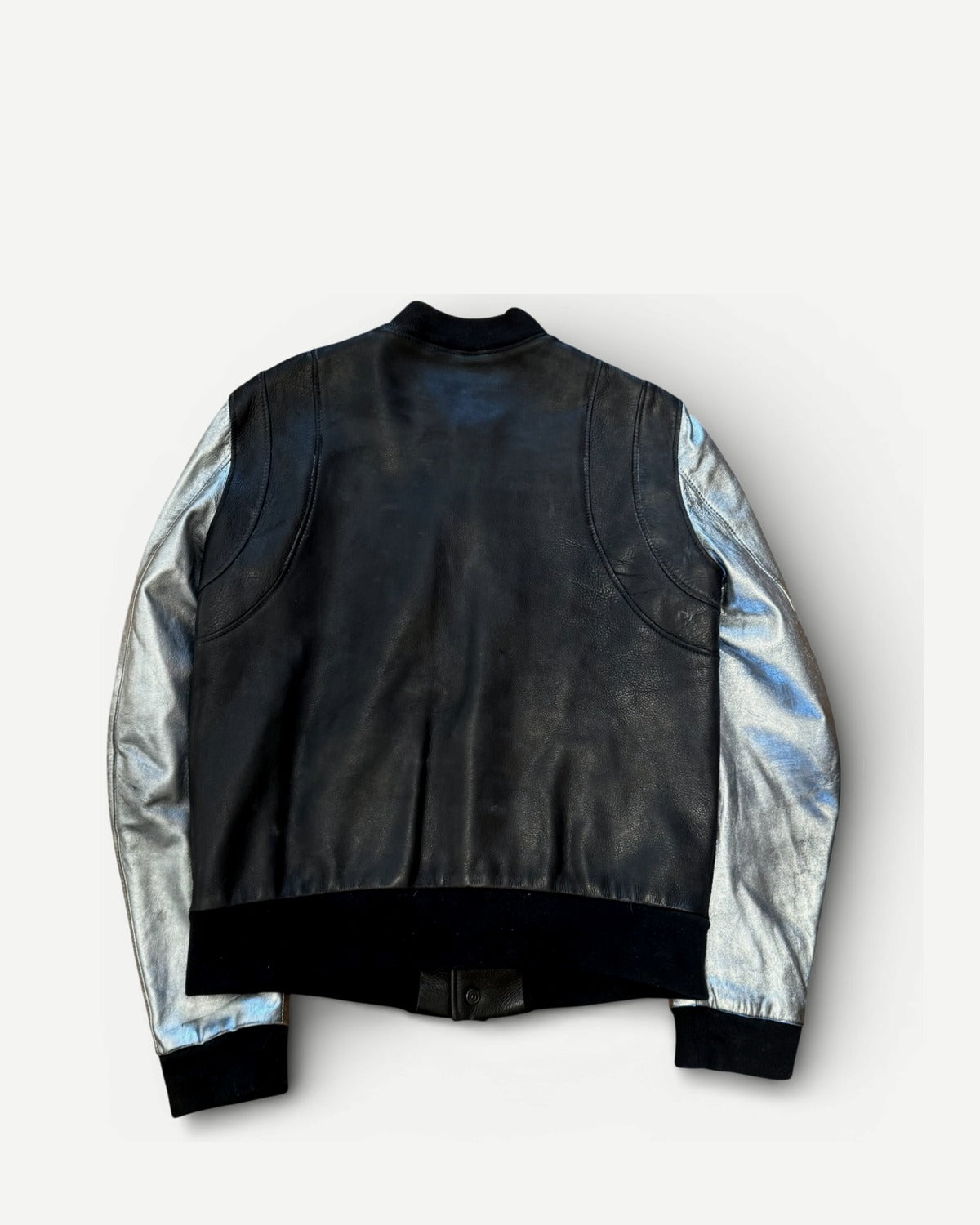 Balmain SS11 by Christophe Decarnin Silver Sleeve Teddy Jacket