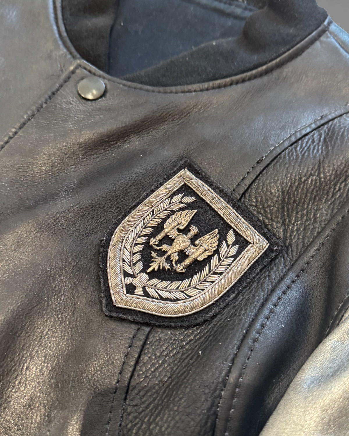 Balmain SS11 by Christophe Decarnin Silver Sleeve Teddy Jacket