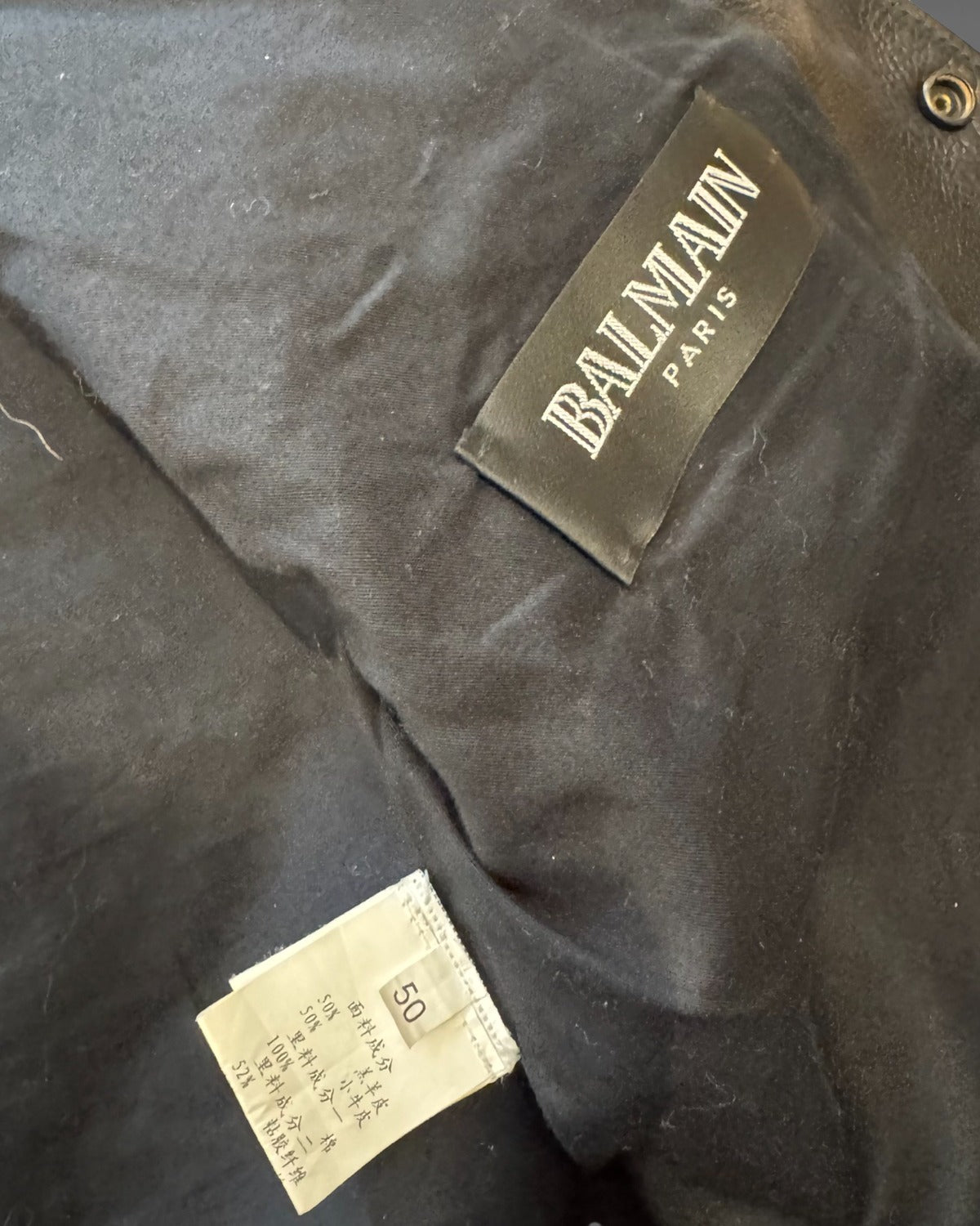 Balmain SS11 by Christophe Decarnin Silver Sleeve Teddy Jacket