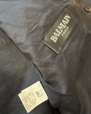Balmain SS11 by Christophe Decarnin Silver Sleeve Teddy Jacket