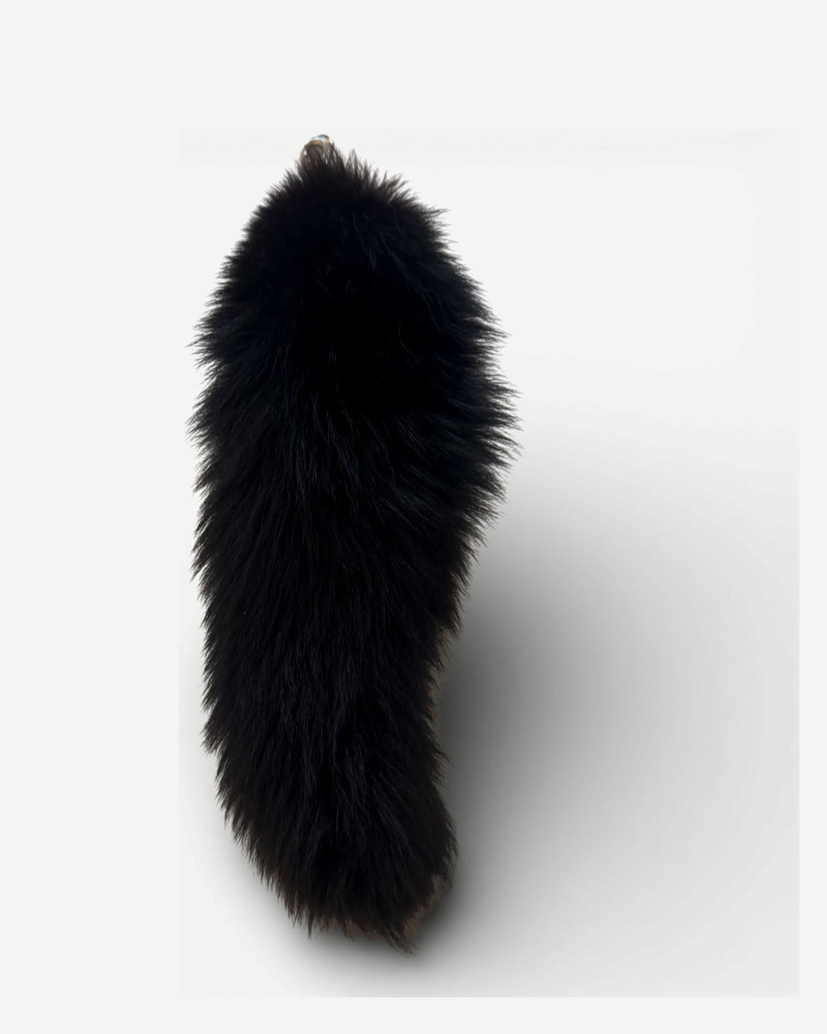 Celine AW12 by Phoebe Philo Black Fox Fur Key Chain Bag Charm