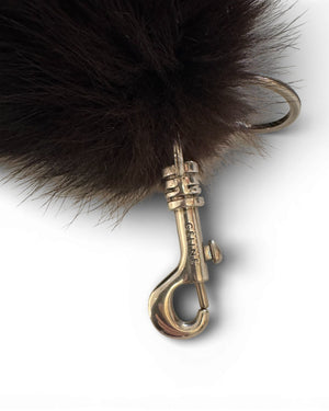 Celine AW12 by Phoebe Philo Black Fox Fur Key Chain Bag Charm