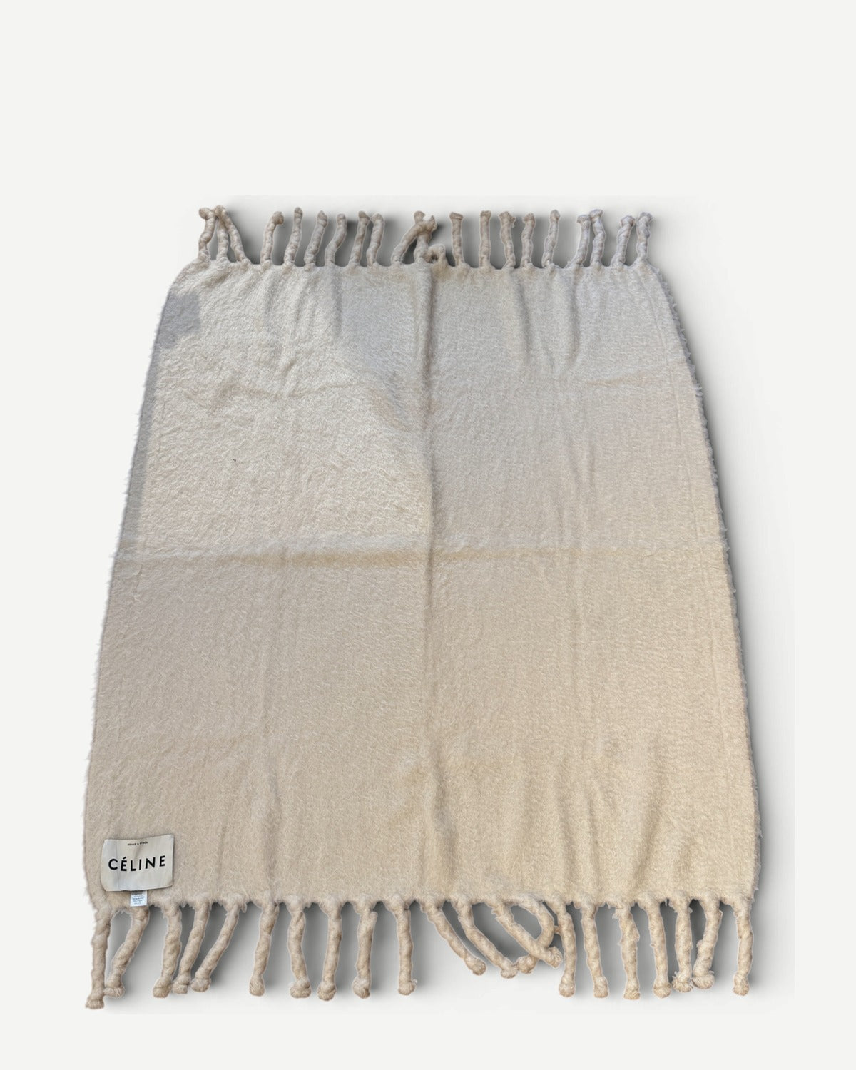 Celine AW17 by Phoebe Philo Off White Mohair Blanket