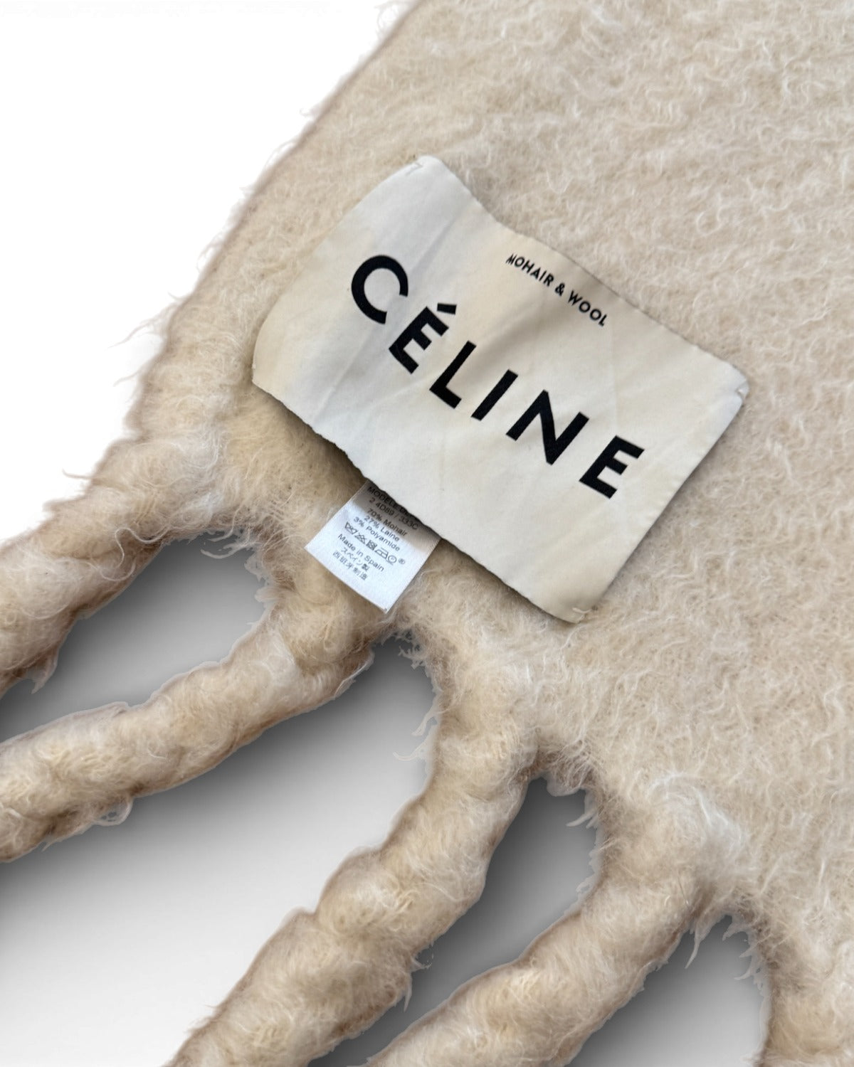 Celine AW17 by Phoebe Philo Off White Mohair Blanket