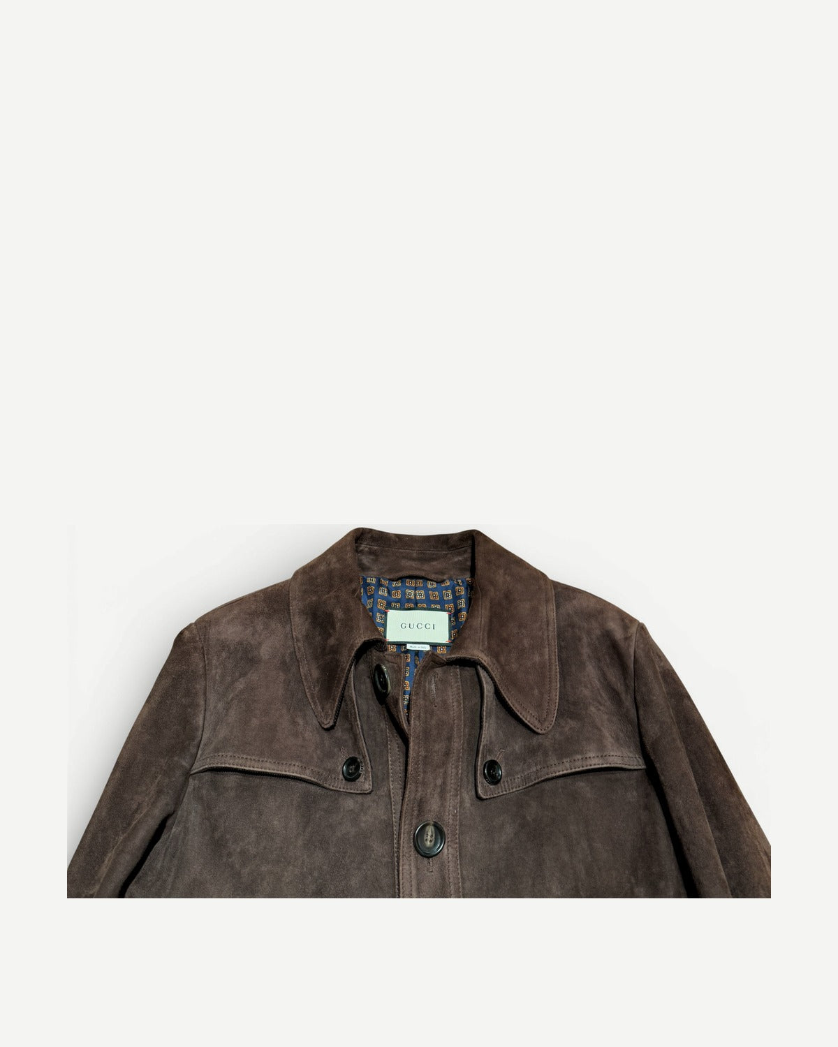 Gucci AW17 Dragon Embroidered Goat Suede Trench Coat