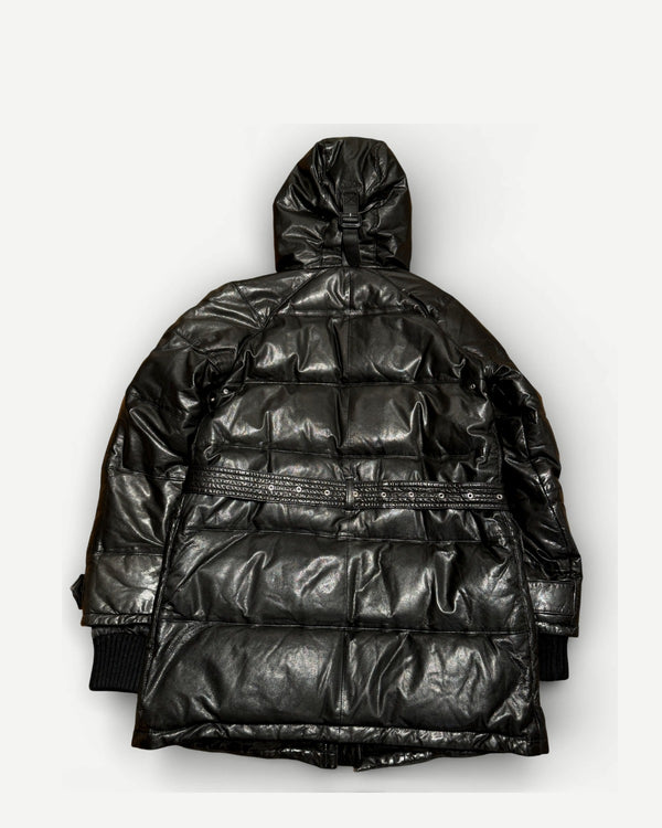 Burberry Prorsum by Christopher Bailey N3B Leather Belted Fur Hood