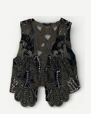 Balmain SS11 by Christophe Decarnin Studded Artisanal Vest