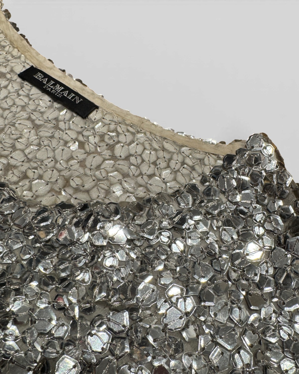 Balmain SS08 by Christophe Decarnin Runway Artisanal Mirror Applique Long Shirt