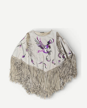 Balmain SS08 Runway by Christophe Decarnin Eagle Embellished Chain Fringed Goat Suede Dress