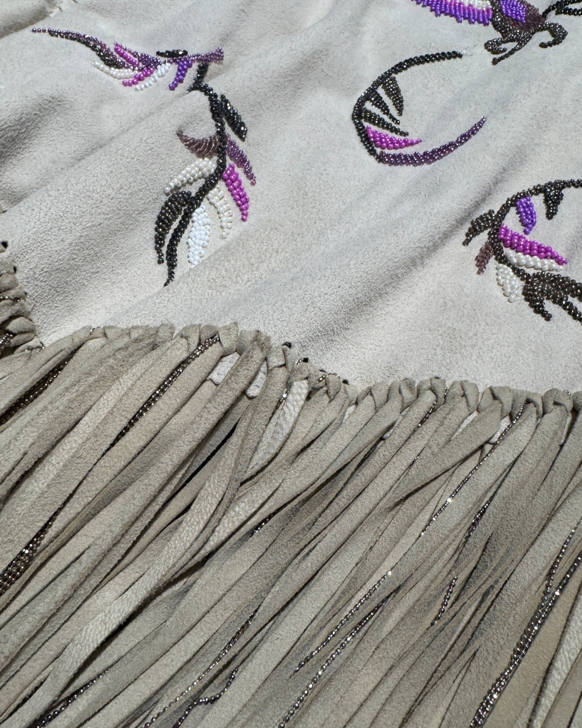 Balmain SS08 Runway by Christophe Decarnin Eagle Embellished Chain Fringed Goat Suede Dress