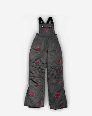 Chanel 2021 Coco Neige Laser Cut CC Logo Green Ski Down Overall Sample
