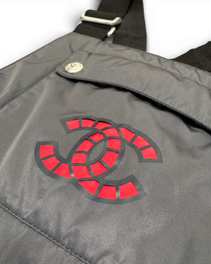 Chanel 2021 Coco Neige Laser Cut CC Logo Green Ski Down Overall Sample