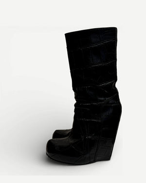 Rick Owens FW12 Mountain Croc Leather Boots