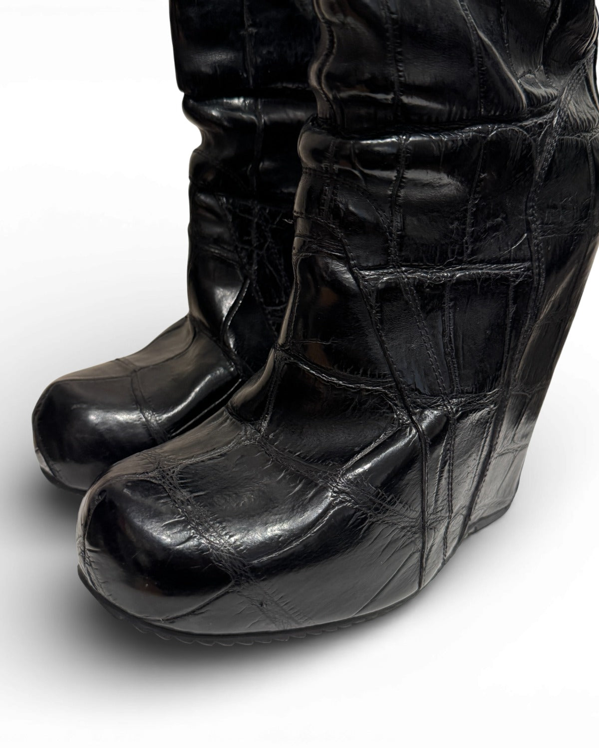 Rick Owens FW12 Mountain Croc Leather Boots