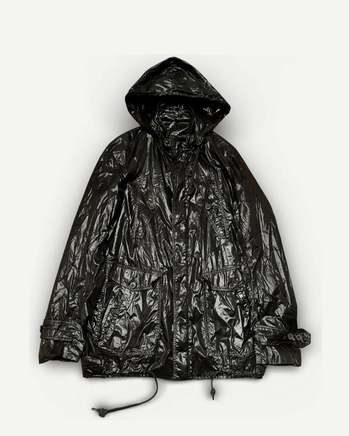 Dior Homme SS09 Shiny Black Nylon Coat