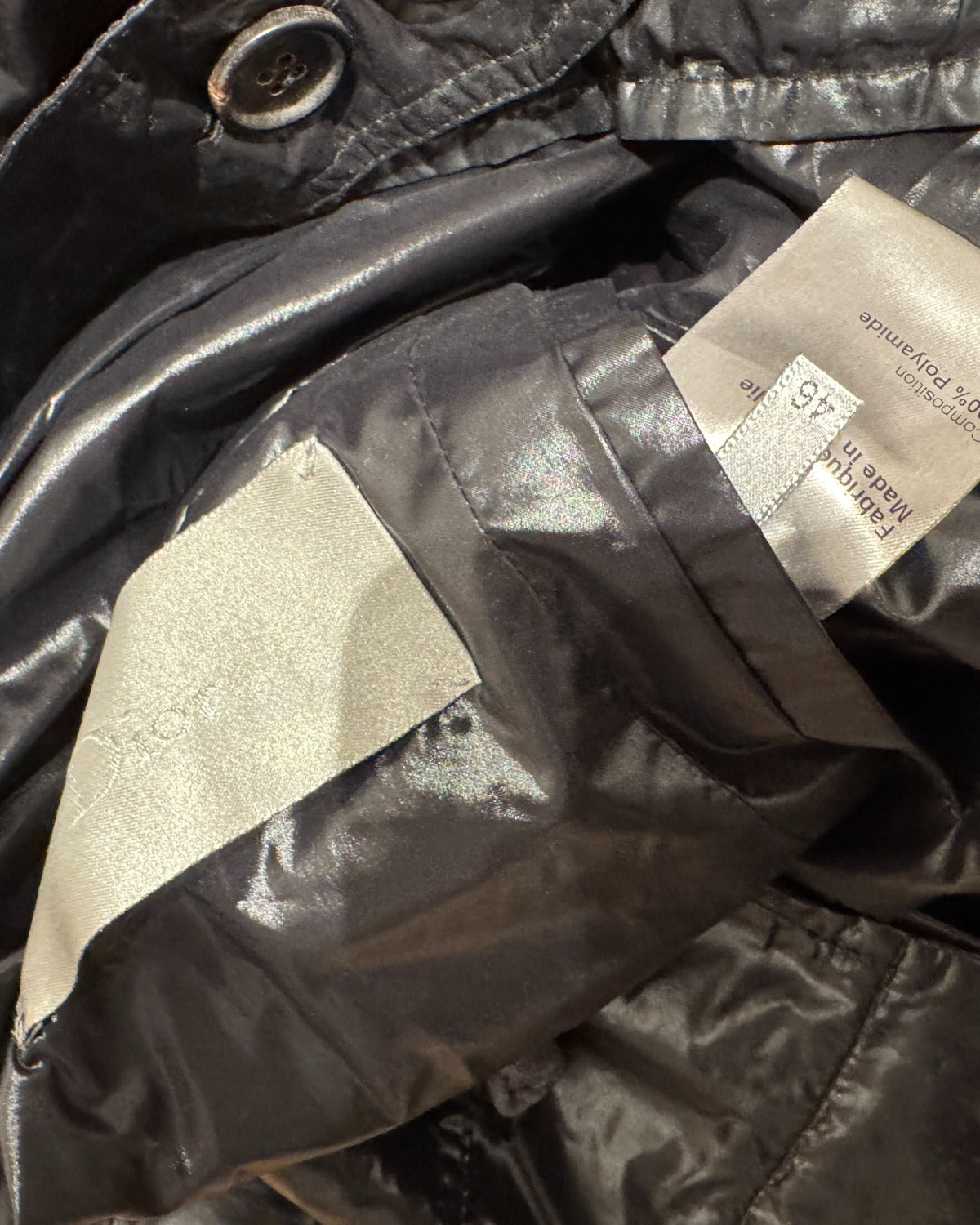 Dior Homme SS09 Shiny Black Nylon Coat