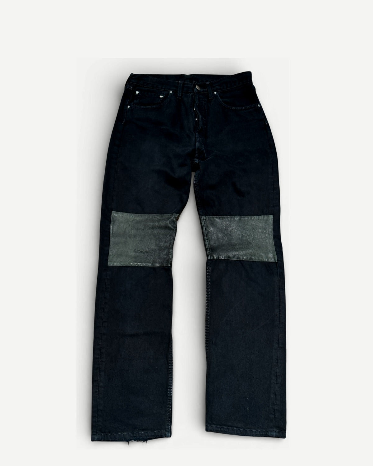 Maison Martin Margiela SS02 Artisanal Reconstructed Leather Patch Black Denim