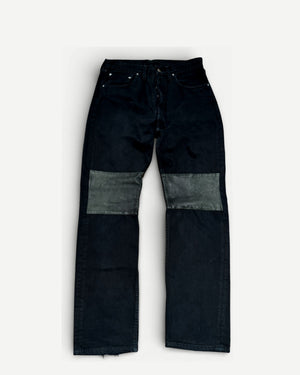 Maison Martin Margiela SS02 Artisanal Reconstructed Leather Patch Black Denim