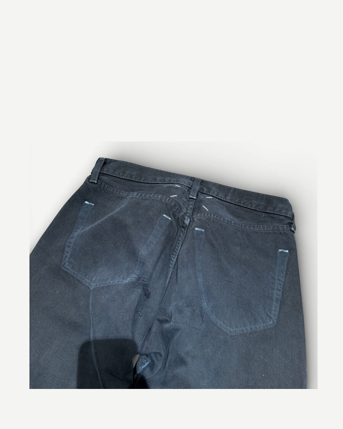 Maison Martin Margiela SS02 Artisanal Reconstructed Leather Patch Black Denim